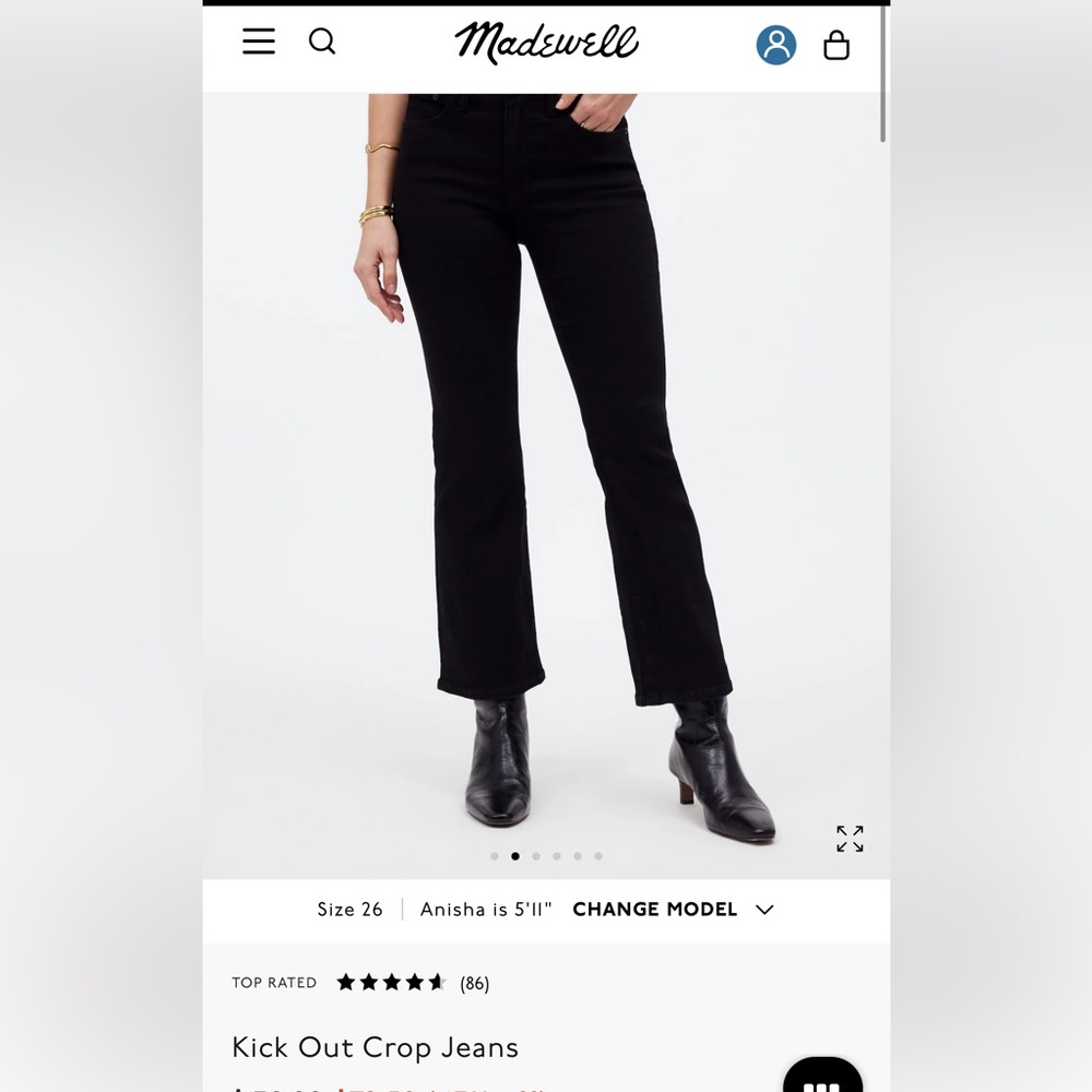 Madewell Mid-Rise Kickout Crop Jeans